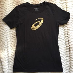 ASICS Black and Gold T-shirt—NWOT